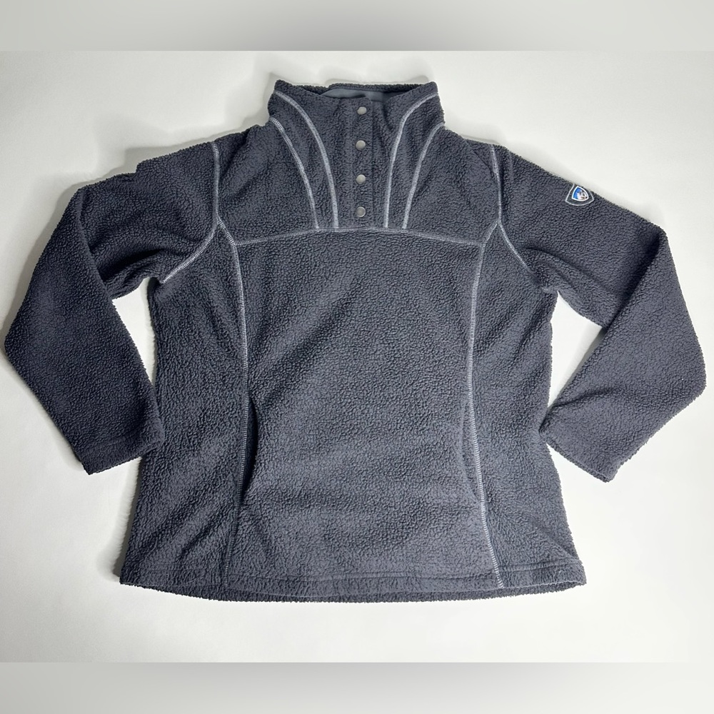 Kuhl Avalon Snap Fleece Long Sleeve Mock Neck Pullover Sweater Jacket Wmn's L